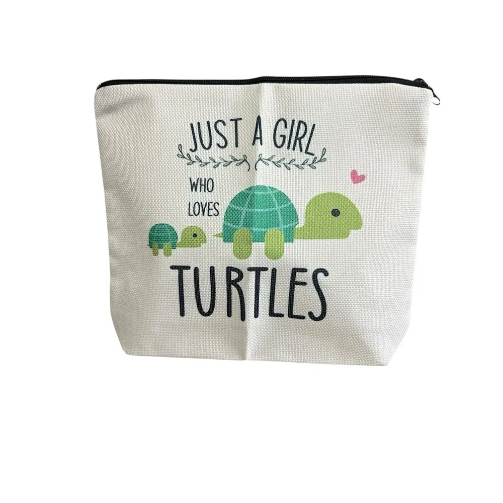 Just a Girl Who Loves Turtles Makeup Cosmetic Travel Bag
